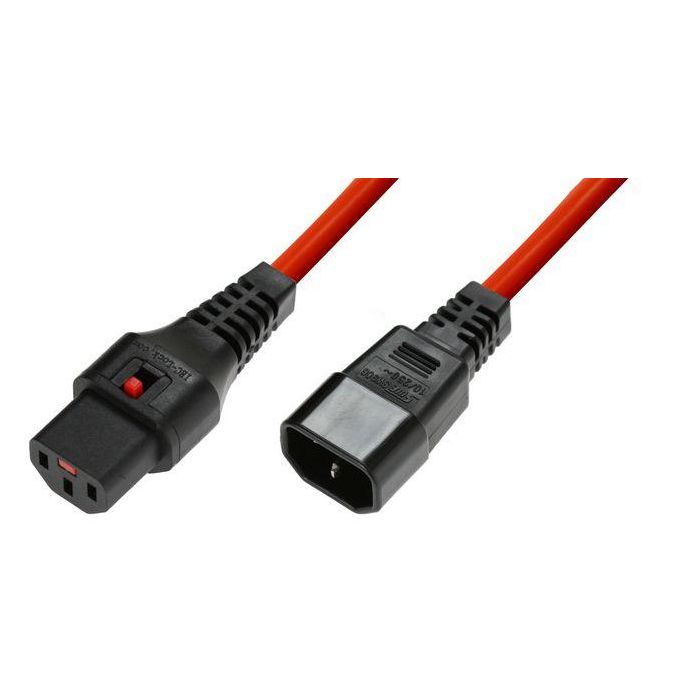 MicroConnect IEC Lock C13 to C14, 0,5m, Red MicroConnect IEC Lock C13 to C14, 0,5m, Red