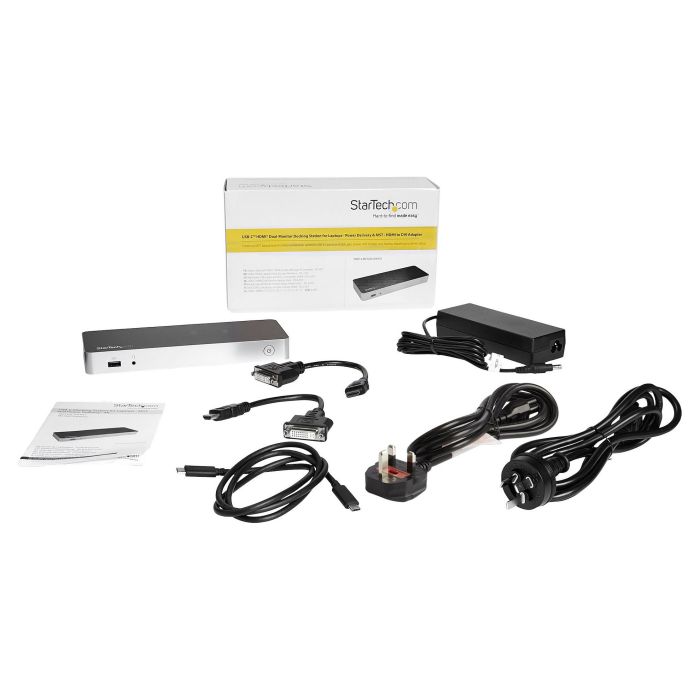 StarTech DUAL USB C DOCK - Docking Station USB-C para 2 Monitores 4K, 60W PD, Ethernet GbE, 4x USB 3.1, Windows/Thunderbolt 3 - Negro/Plata 7 StarTech DUAL USB C DOCK - Docking Station USB-C para 2 Monitores 4K, 60W PD, Ethernet GbE, 4x USB 3.1, Windows/Thunderbolt 3 - Negro/Plata 7