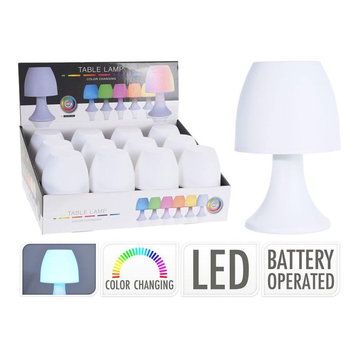 Basics Lámpara LED de Mesa Multicolor, Ø12x19cm, 3 Posiciones, a Pilas