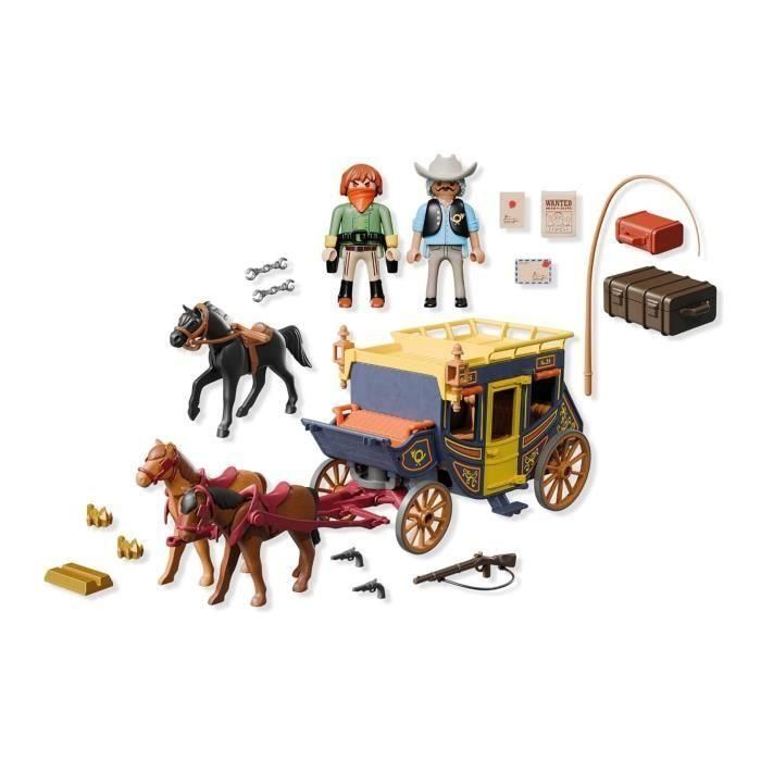 Playmobil 71862 Diligencia del Salvaje Oeste Promo Pack con 2 Figuras y 3 Caballos, Techo Desmontable 5 Playmobil 71862 Diligencia del Salvaje Oeste Promo Pack con 2 Figuras y 3 Caballos, Techo Desmontable 5