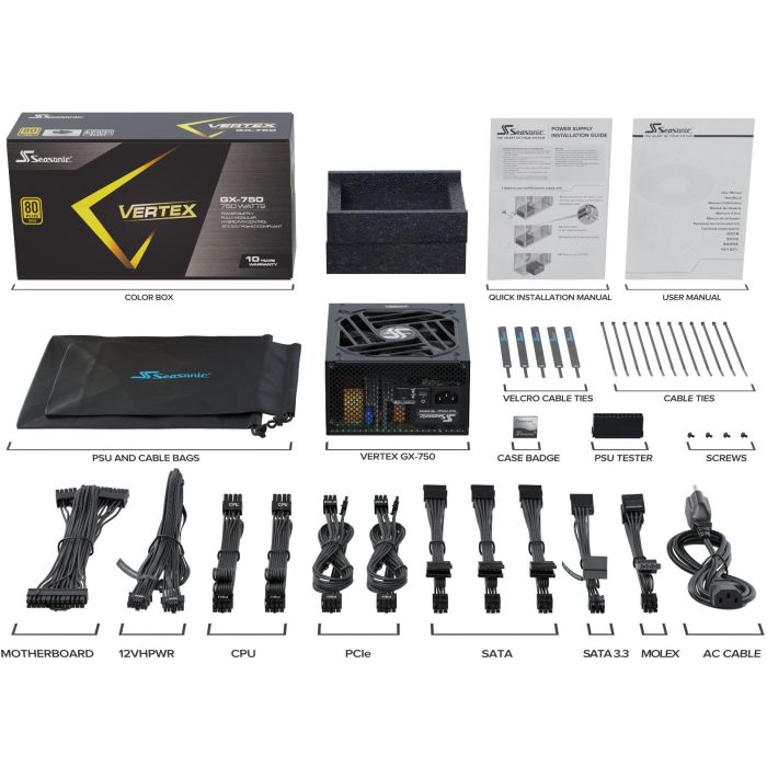 Seasonic VERTEX GX-750 750W 80+ Gold Fuente de Alimentación 6
