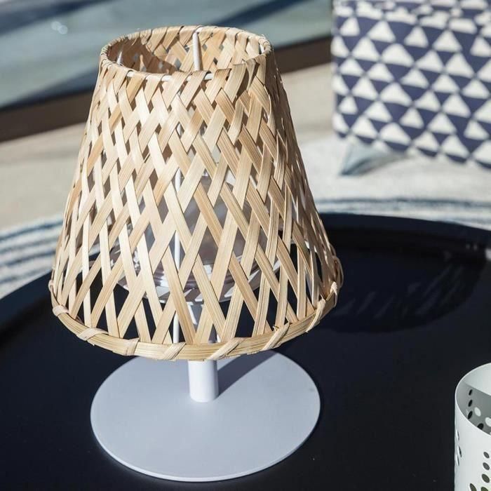 Lámpara de mesa inalámbrica - LUMISKY - IBIZA - H26 cm - Bambú natural - LED blanco cálido y blanco 4 Lámpara de mesa inalámbrica - LUMISKY - IBIZA - H26 cm - Bambú natural - LED blanco cálido y blanco 4