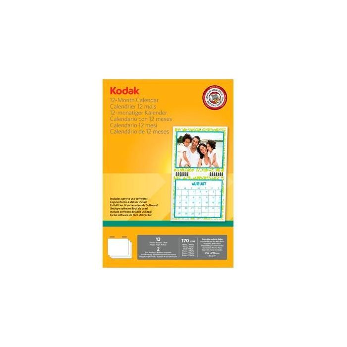 Kodak Papel Fotográfico 216x279 mm 170 gr Especial Calendarios Paquete 13H Blanco Kodak Papel Fotográfico 216x279 mm 170 gr Especial Calendarios Paquete 13H Blanco