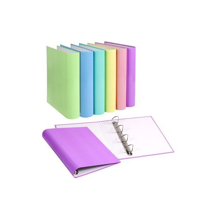 Carpeta De Anillas Carchivo Soft Carton Plastificado Brillo A4 4 An.Mixta 40Mm Surtido (6 Col.) (Set de 8)