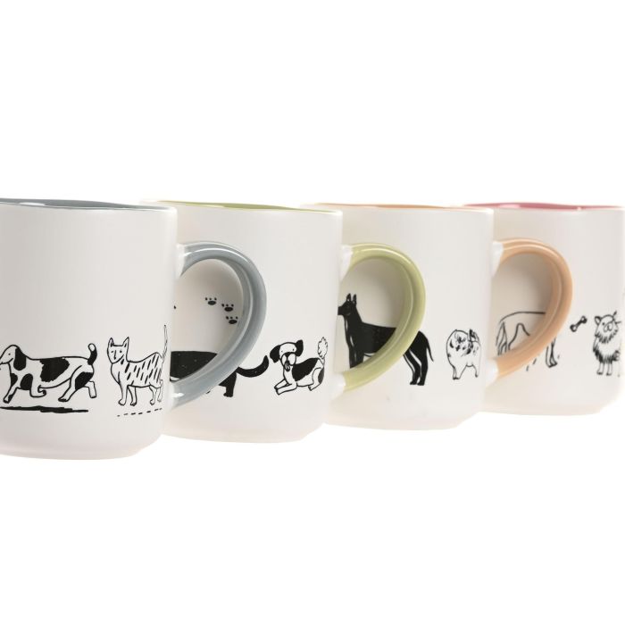 Mug Shabby DKD Home Decor Multicolor 9 x 10.5 x 13 cm (12 Unidades) 1