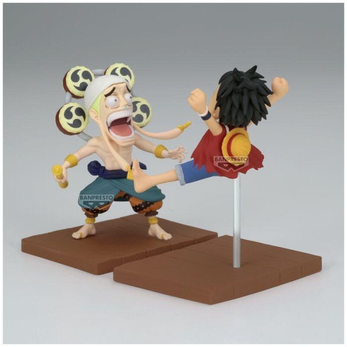 Banpresto One Piece World Collectable Log Stories - Figura de Monkey D. Luffy & Enel en PVC y ABS, 8 cm - BP89838P 2