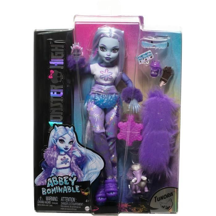 Muñeca monster high abbey bominable articulada, incluye mascota y accesorios de moda 32cm 5