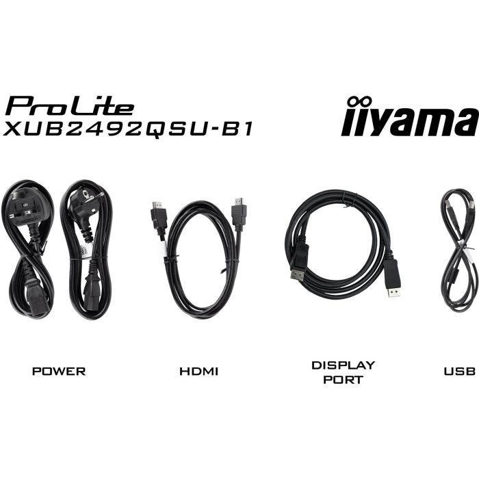 iiyama XUB2492QSU-B1 Monitor ProLite 24" WQHD IPS 2560x1440 100Hz 0.5ms HDMI DP USB Altavoces Negro 5