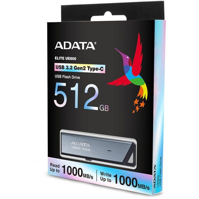 ADATA UE800 512 GB USB-C 3.2 (10 Gbit/s) Aluminio Cepillado Plata 5 ADATA UE800 512 GB USB-C 3.2 (10 Gbit/s) Aluminio Cepillado Plata 5