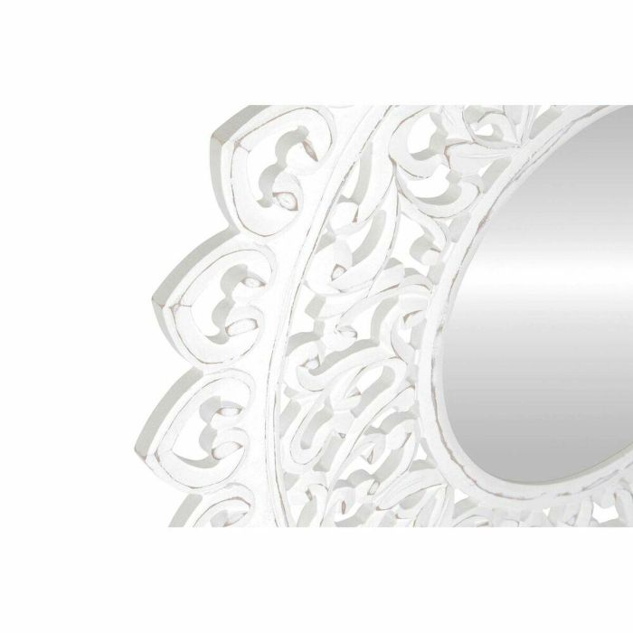 Espejo de pared DKD Home Decor Blanco Mandala Indio Decapé 90 x 2,5 x 90 cm 2 Espejo de pared DKD Home Decor Blanco Mandala Indio Decapé 90 x 2,5 x 90 cm 2