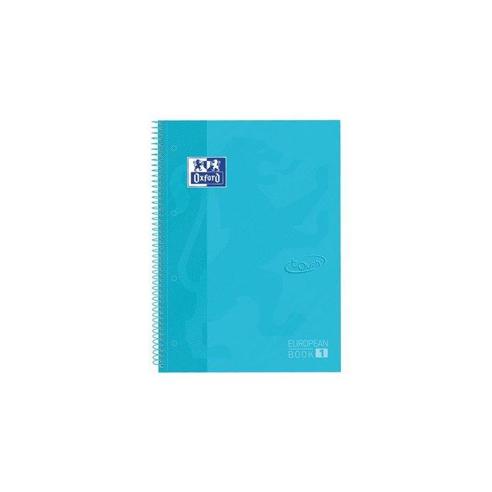 Bloc Oxford School Eu.Book 1 Touch Micro.Tapa Extra A4+ 80H Cuadric.5X5 90G Azul Pastel (Set de 5)