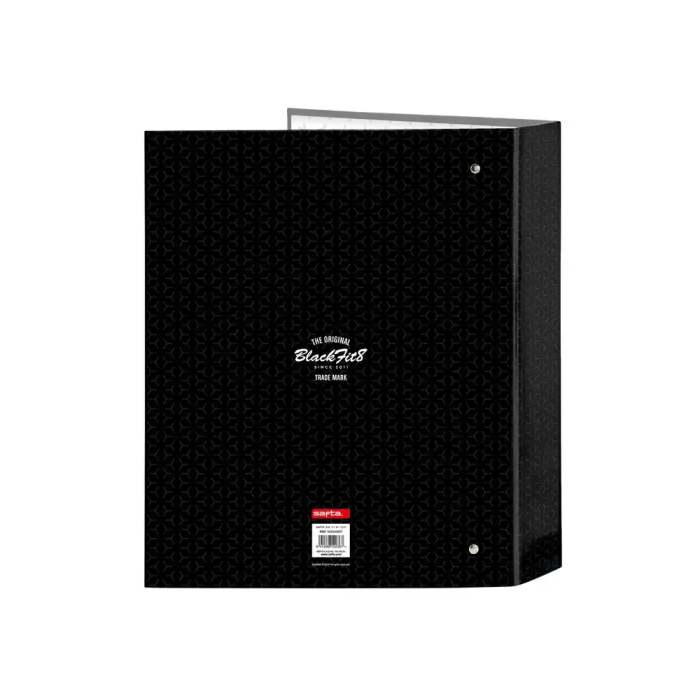 Carpeta de anillas BlackFit8 Old school Negro Gris A4 27 x 33 x 6 cm 1