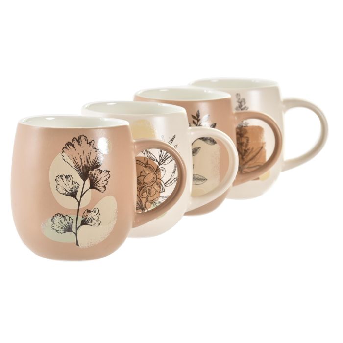 Mug Cottage DKD Home Decor Beige Marron Claro 8.5 x 10 x 13 cm (12 Unidades) 1