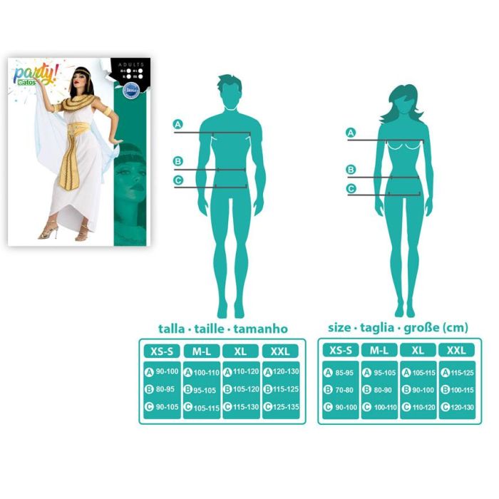 Disfraz Egipcia Mujer Adulto Cleopatra Blanco XL 3