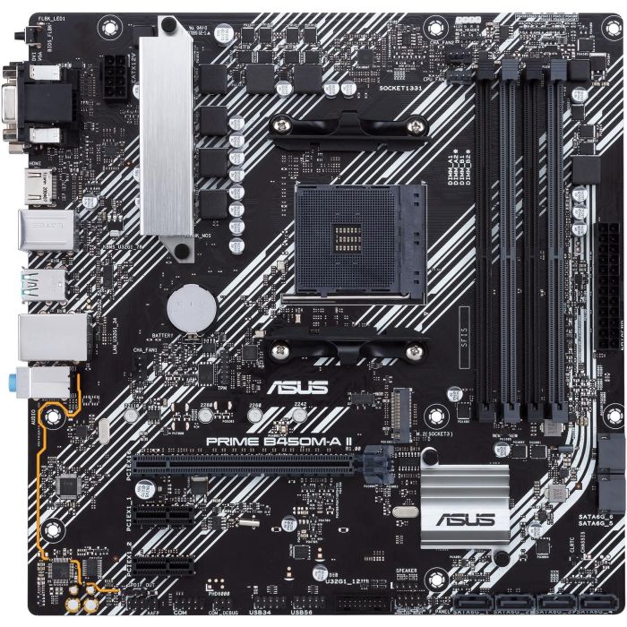 ASUS PRIME B450M-A II Placa Base micro ATX AMD AM4 Ryzen, DDR4 hasta 128GB, HDMI, DVI-D, VGA 2