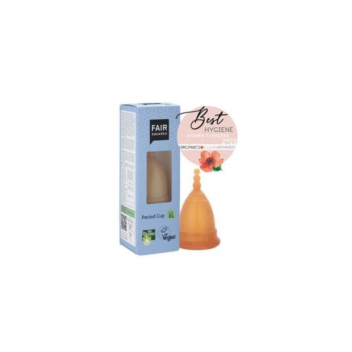 FAIR SQUARED Copa Menstrual de Látex 100% Natural, Reutilizable, Suave, Talla XL 20 ml, para mujeres mayores de 30 años