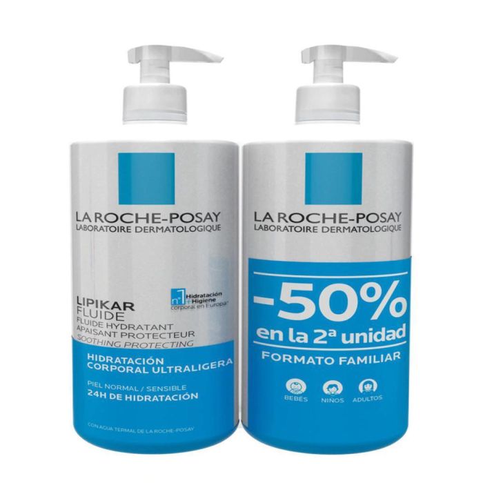 La Roche-Posay Lipikar Fluido Duplo 750ml+750ml Loción Corporal Hidratante Piel Sensible