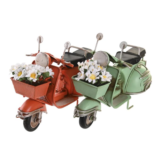 DKD Home Decor Vehículo Decoración Vintage Naranja Verde Menta Metal Plástico 7 x 11 x 17.5 cm (4 Unidades) 1