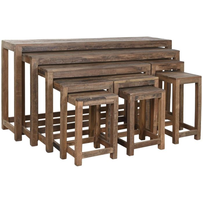 DKD Home Decor India 1c25 Consola y Mesa Item Home de Madera Natural, Medidas 160x40x82 cm, Set de 9 Piezas 0 DKD Home Decor India 1c25 Consola y Mesa Item Home de Madera Natural, Medidas 160x40x82 cm, Set de 9 Piezas 0