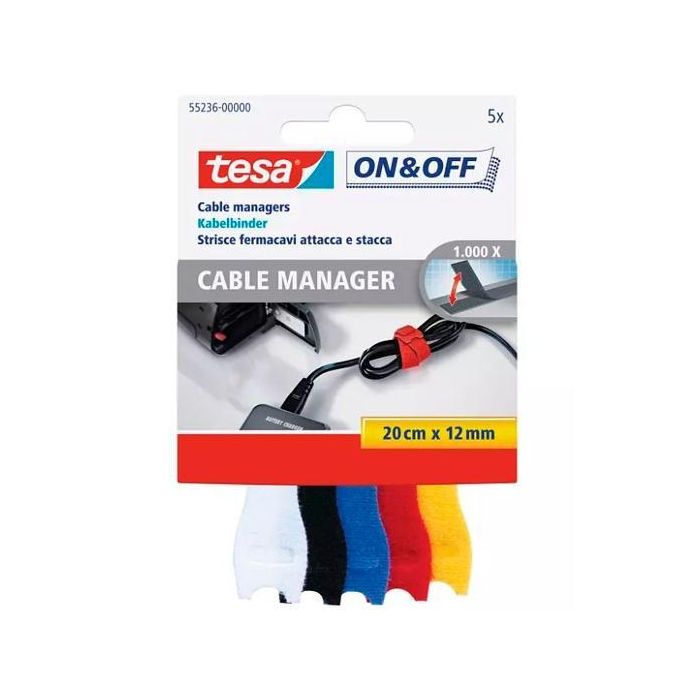 Tesa Administrador De Cables On&Off De Encendido Y Apagado 12 mm X 20 cm C-Surtidos Tesa Administrador De Cables On&Off De Encendido Y Apagado 12 mm X 20 cm C-Surtidos