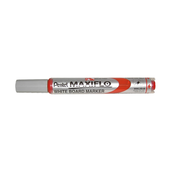 Pentel MWL-5S Marcador Pizarra Blanca Maxiflo Rojo Caja 12 Unidades 1