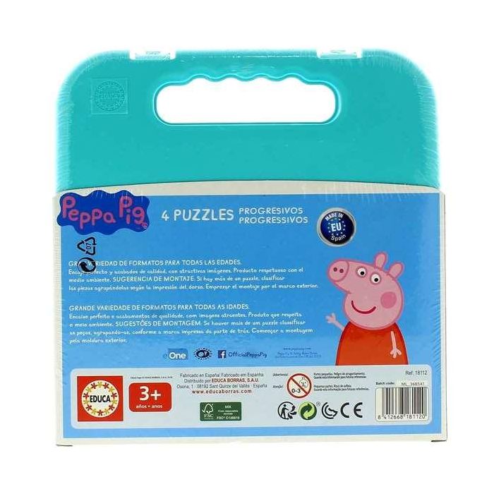 Puzzles progresivos 6-9-12-16 piezas peppa pig en maletin 8 Puzzles progresivos 6-9-12-16 piezas peppa pig en maletin 8