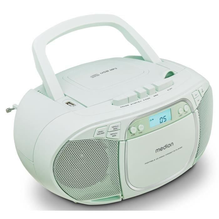 Radio CD - MEDION - FM - 2x2.2W RMS - Verde 1