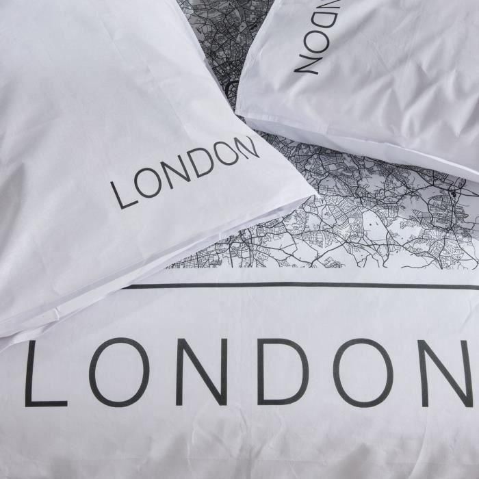 Juego de cama - TODAY - JAVA - 2 personas - 240x220 cm - Algodón - Estampado Londres - Blanco 1 Juego de cama - TODAY - JAVA - 2 personas - 240x220 cm - Algodón - Estampado Londres - Blanco 1