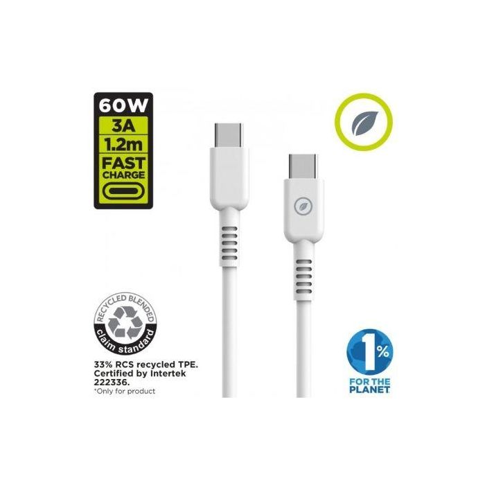 muvit for change cable Tipo C a Tipo C 3A/60W 1.2m blanco 1