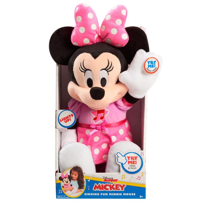Just Play 14633 Peluche Cantarín Minnie Mouse Disney Mickey Mouse Funhouse - Canta, Ilumina y Mide 30,5 cm 1