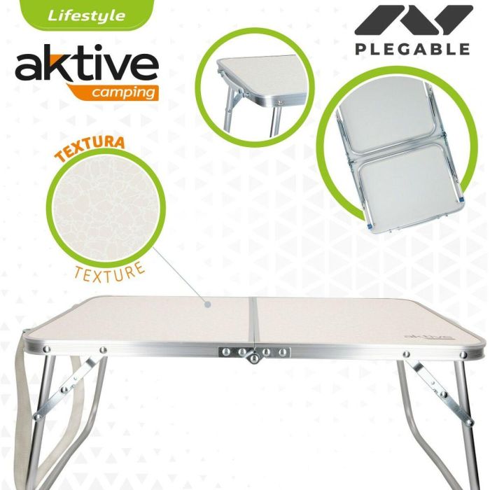 Mesa Plegable Aktive Crema 60 x 25 x 40 cm (4 Unidades) 2 Mesa Plegable Aktive Crema 60 x 25 x 40 cm (4 Unidades) 2