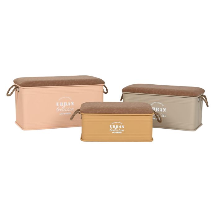 Baul Urban DKD Home Decor 36.5 x 38.5 x 69.5 cm Set de 3 4