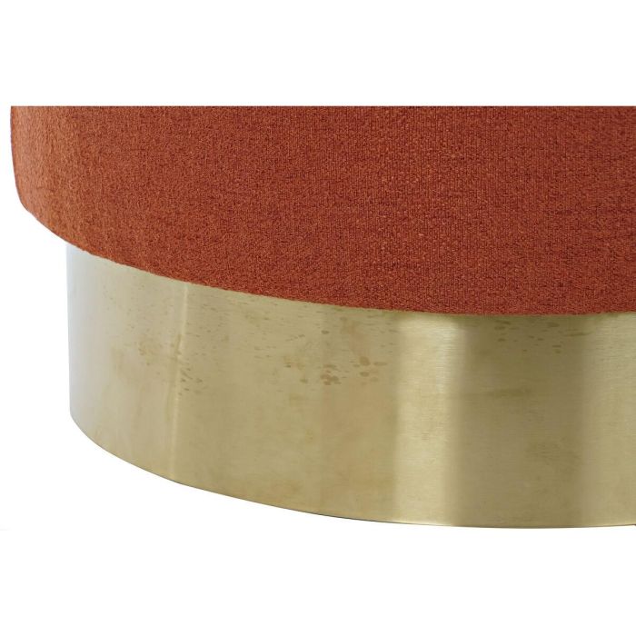 DKD Home Decor Reposapies Glam Terracota Dorado, 45 cm Ancho x 45 cm Fondo x 40 cm Alto, Altura Asiento 40 cm, Metal y Microfibra 1