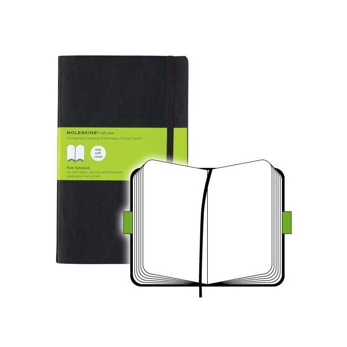 Cuaderno Moleskine Clasico Tapa Blanda 13X21 192H 70Gr. Lisa Con Goma Negra 6