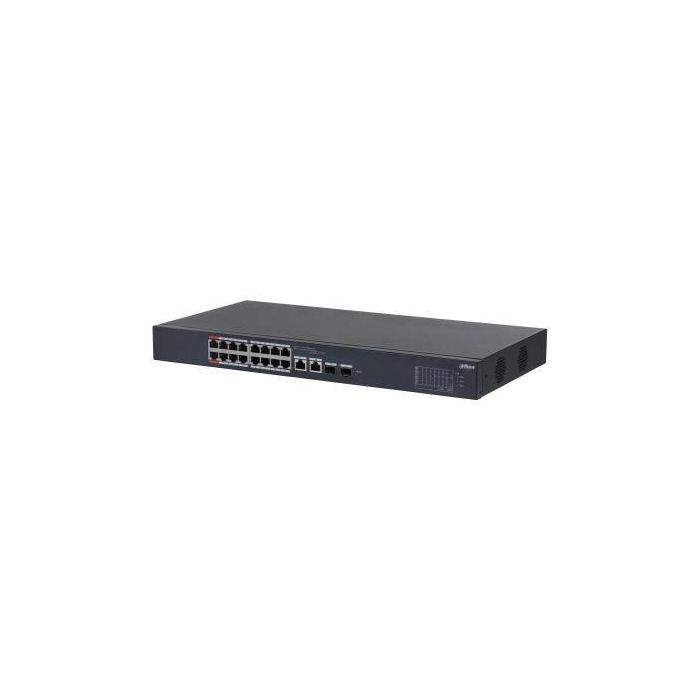 Dahua Switch PoE 16 puertos gestionable 16x PoE 100Mbps, 2x Combo, 2xSFP 240W
