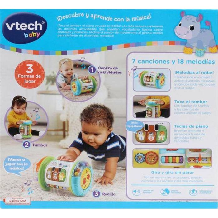 Vtech Rodillo mágico 3 en 1 Multiactividades con 3 botones LED de colores, luces y sonidos para bebés de 6 a 36 meses, 25x15x24,1cm 8 Vtech Rodillo mágico 3 en 1 Multiactividades con 3 botones LED de colores, luces y sonidos para bebés de 6 a 36 meses, 25x15x24,1cm 8