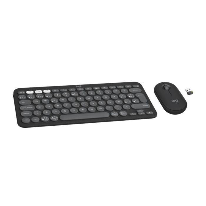 Logitech Pebble 2 Teclado + Mouse Inalámbrico Bluetooth, Diseño Delgado y Liviano, Plástico Reciclado, Clics Silenciosos 1