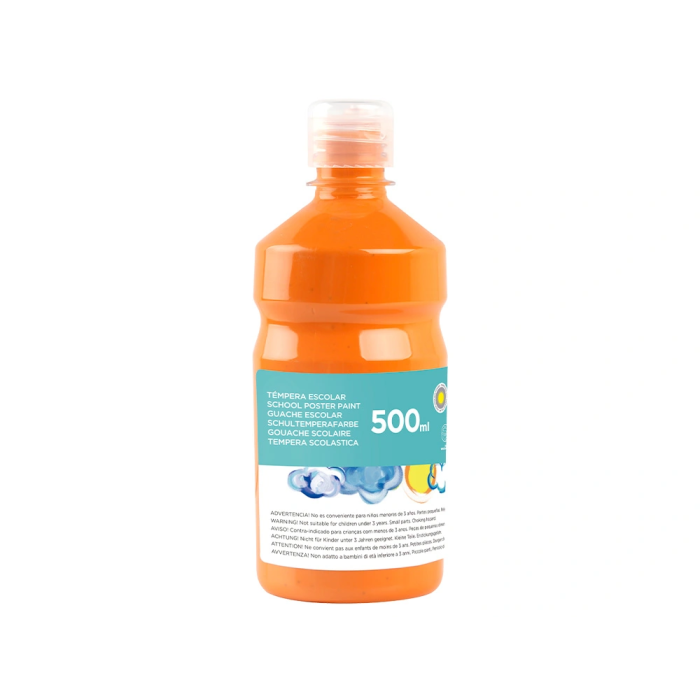 Liderpapel Tempera Liquida Escolar Naranja 500 ml Superlavable 1