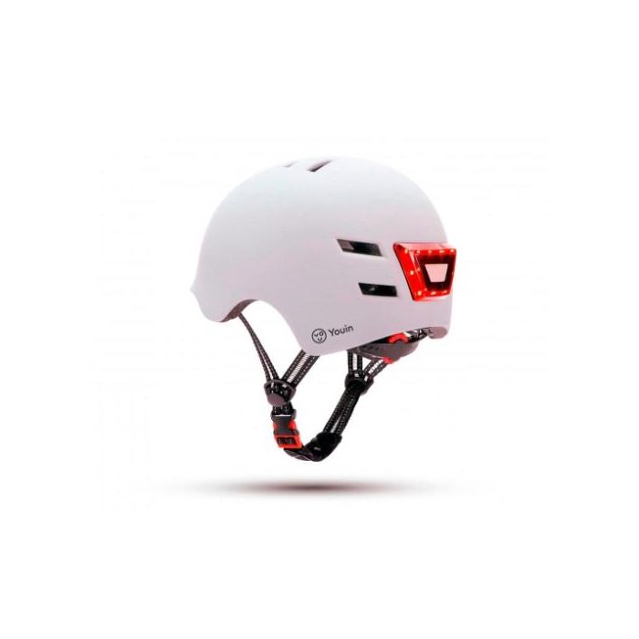 Youin Casco MA1011M con LED Frontal y Trasero, Talla M, Blanco 2