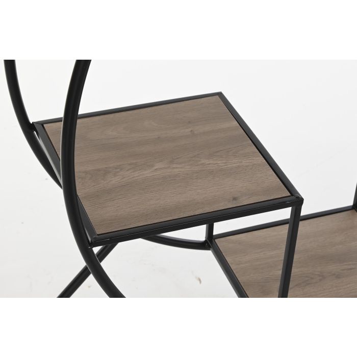 DKD Home Decor Estanteria Loft Negro Gris Claro Metal Abeto 30 x 100 x 90 cm 1