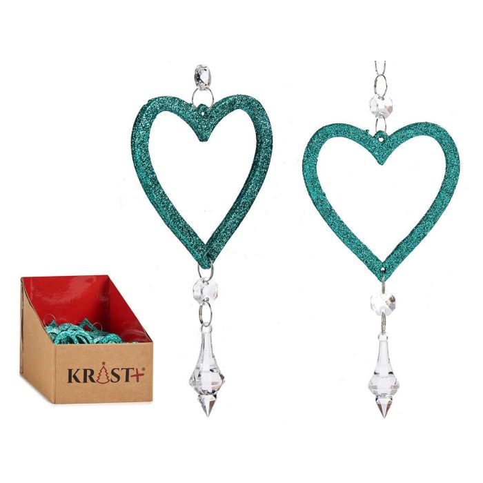 Adorno Corazón Verde Menta para Árbol de Navidad Krist+ 9x16x2 cm (48 Unidades) Adorno Corazón Verde Menta para Árbol de Navidad Krist+ 9x16x2 cm (48 Unidades)