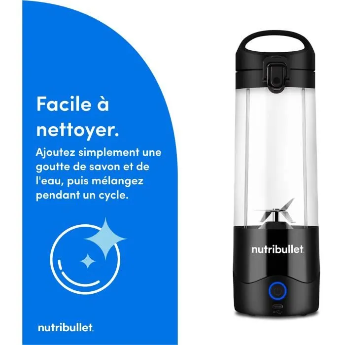 Nutribullet NBP003B Licuadora Portátil 100W 0,475L Libre de BPA Negra Incluye Botella de Agua 4