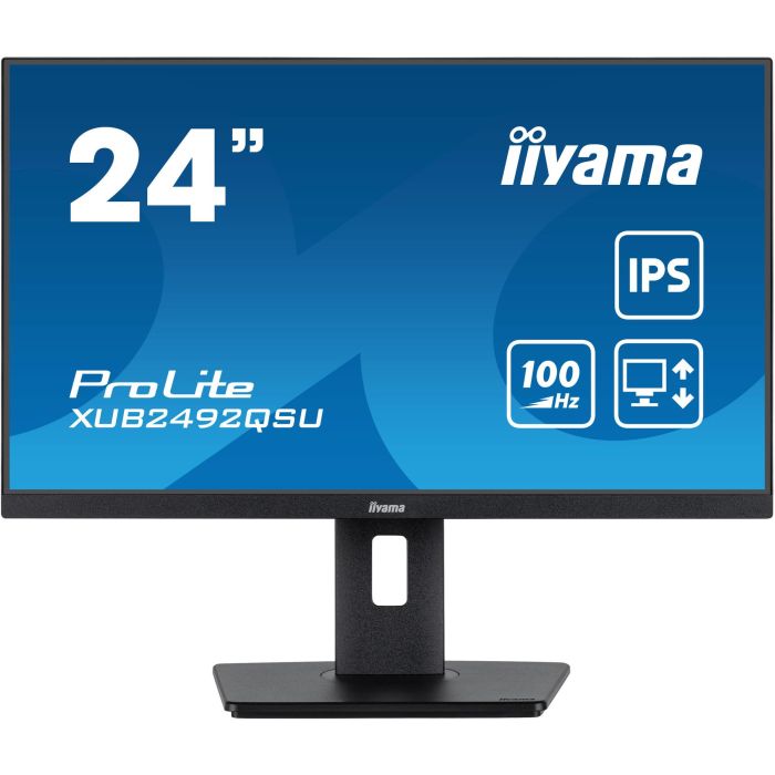 iiyama ProLite XUB2492QSU-B1 Monitor 61cm 24" 2560x1440 WQHD IPS 0.5ms 100Hz HDMI DP USB Altavoces Pivot Negro 1