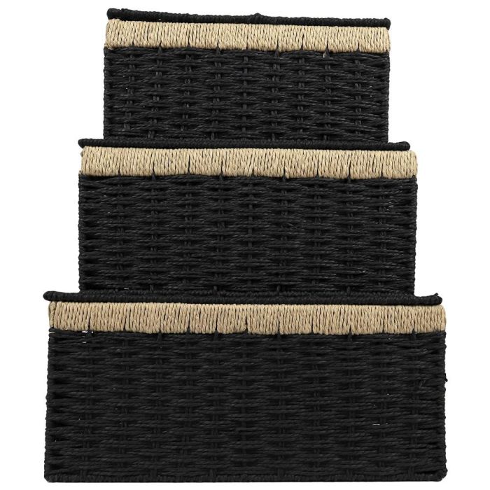 Home Deco Factory Juego de 3 Cajas de Almacenar con Tapa, Papel y Metal, Medidas Variadas 3