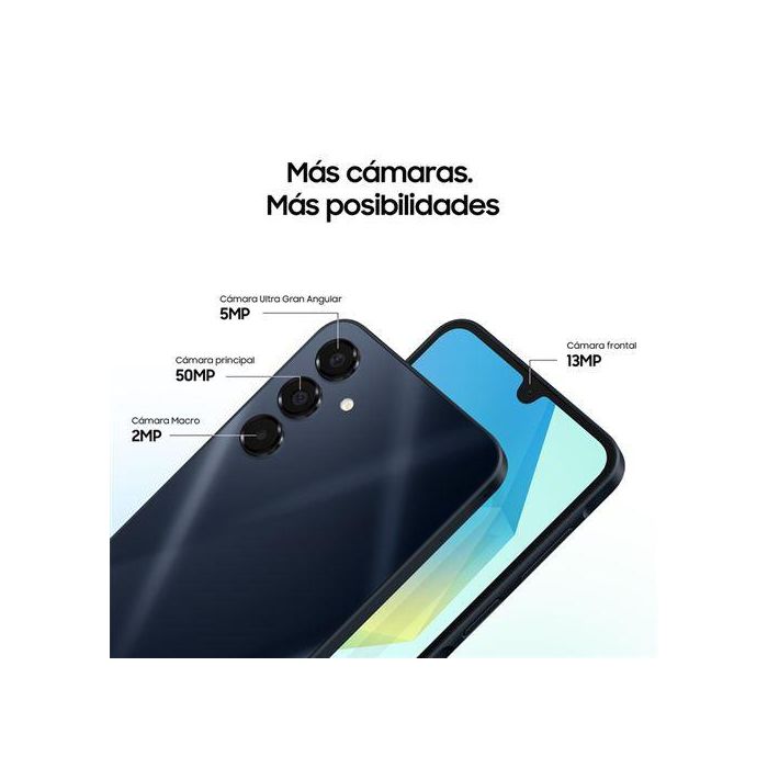 Samsung SM-A165FZKBEUB Smartphone Galaxy A16 128GB 4GB RAM Pantalla 6.7" Super AMOLED 90Hz Cámara 50MP Batería 5000mAh Negro 1