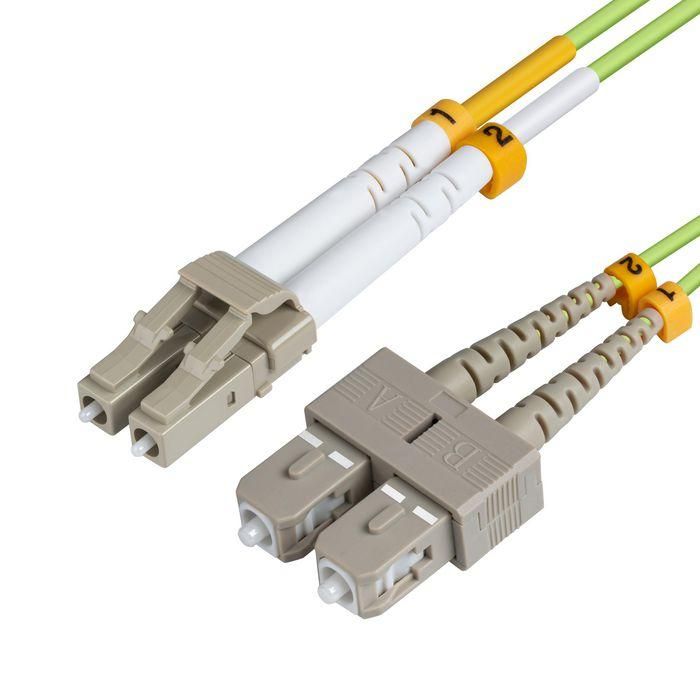 MicroConnect Cable Fibra Óptica LC-SC Multimodo Dúplex OM5 (verde lima) 5m para Alto Ancho de Banda