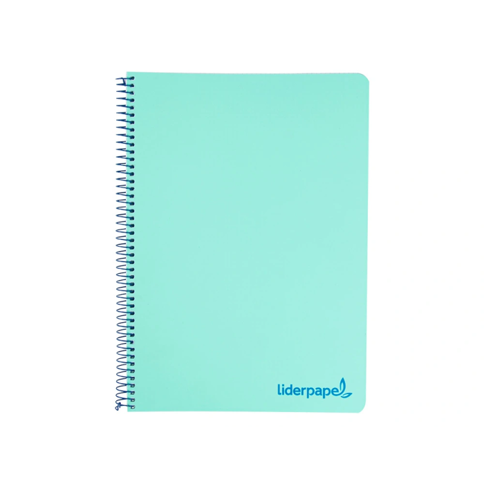 Liderpapel Cuaderno Espiral A4 Wonder Tapa Plástico 80 Hojas 90gr Cuadro 4mm Margen Verde Pastel 1