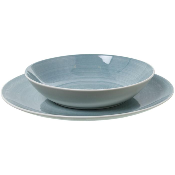 Vajilla Alexandra House Living Azul Porcelana 27 x 1 x 27 cm 4