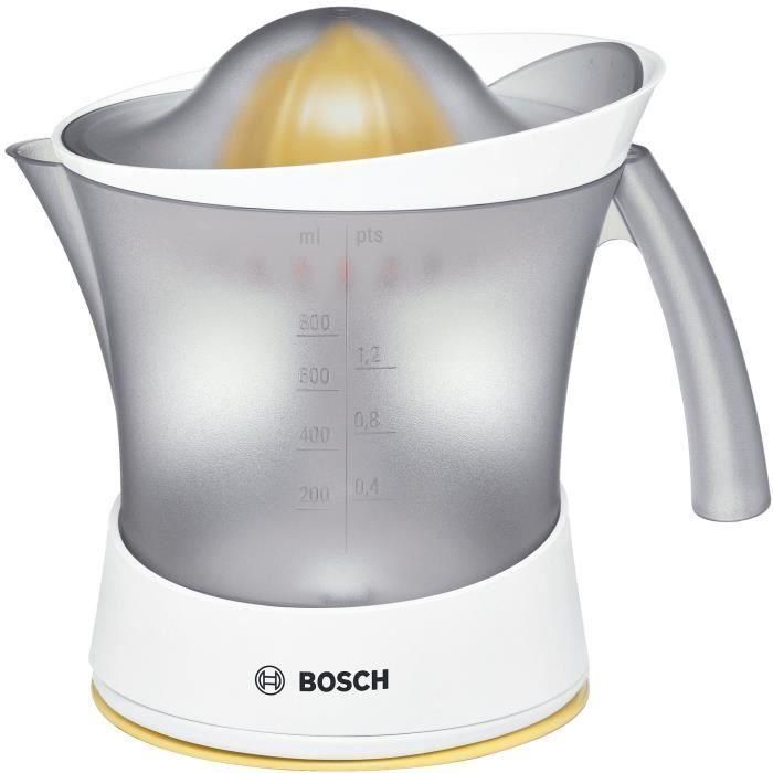 BOSCH - Exprimidor de cítricos - 25 W - capacidad 0,8 L - depósito transparente - funcionamiento a presión BOSCH - Exprimidor de cítricos - 25 W - capacidad 0,8 L - depósito transparente - funcionamiento a presión