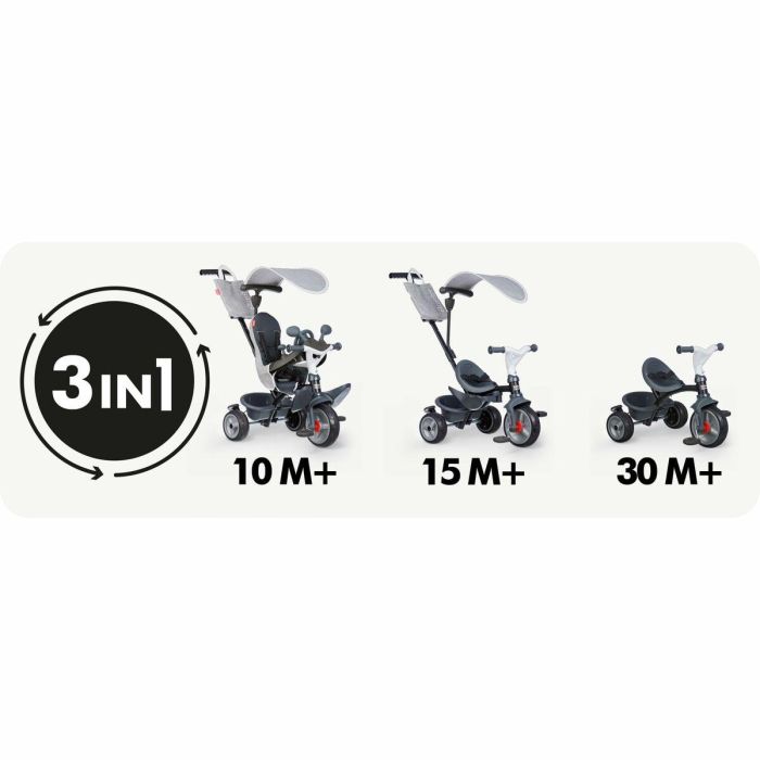 Smoby Triciclo Baby Driver Gris 741503 5 Smoby Triciclo Baby Driver Gris 741503 5